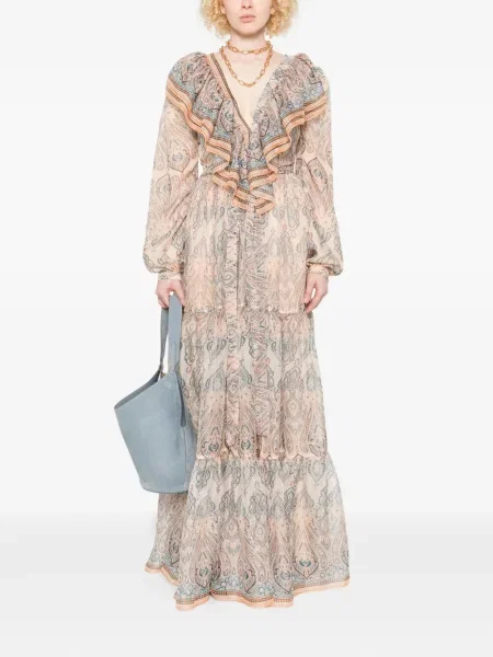 Raštuotas kostiumas maxi suknele Miau By Clara Rotescu su paisley raštu