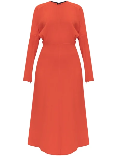 Rochie Victoria Beckham de lână de costum portocaliu