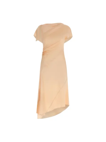 Sukienka midi Victoria Beckham asymetryczna różowa