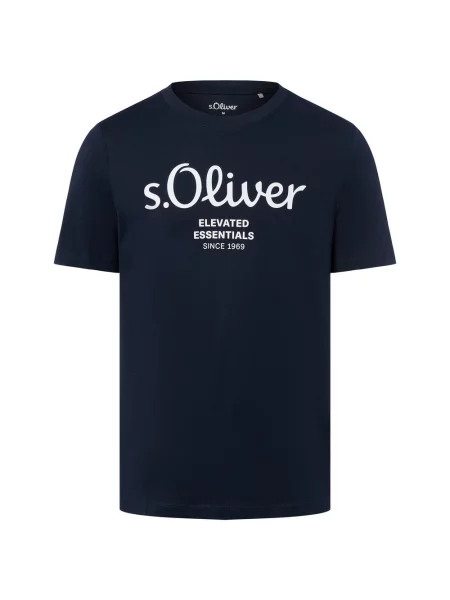 T-shirt z nadrukiem z logo niebieska