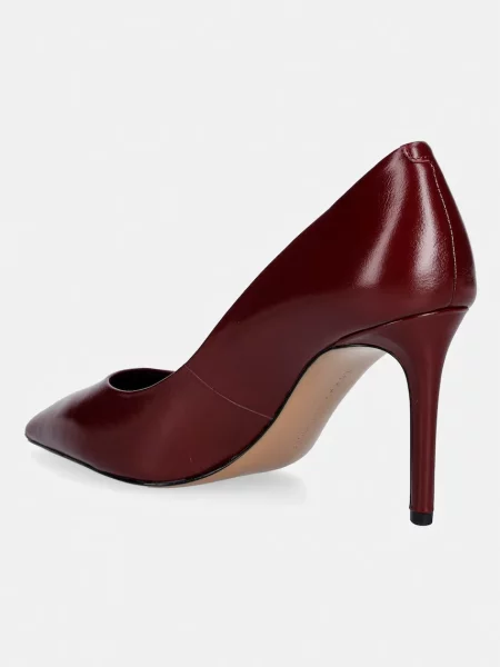 Tommy Hilfiger szpilki skórzane ESSENTIAL POINTED PUMP bordowa