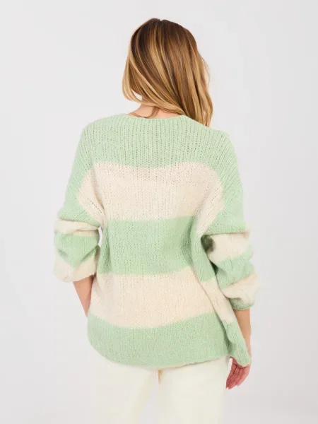 Cardigan Italy Moda cu dungi verde