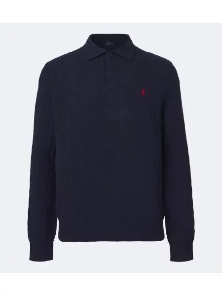Tricou polo Polo Ralph Lauren de lână albastru