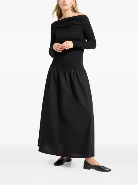 Rochie maxi Marcella lungă de costum negru