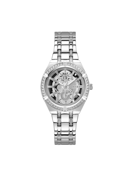 Lniany zegarek Guess szary