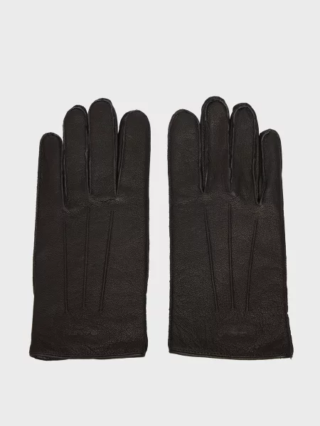 Шкіряні рукавички Gant чорні
