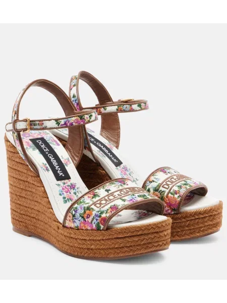 Espadrile Dolce&gabbana cu model floral alb