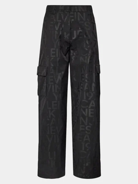 Calvin Klein Jeans Pantaloni din Loose Logo Aop Cargo Pant negru
