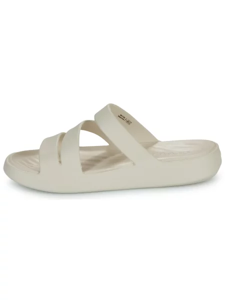 Pantofle Crocs na ramínka béžové