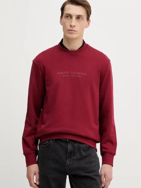 Bombažen pulover Armani Exchange bordo