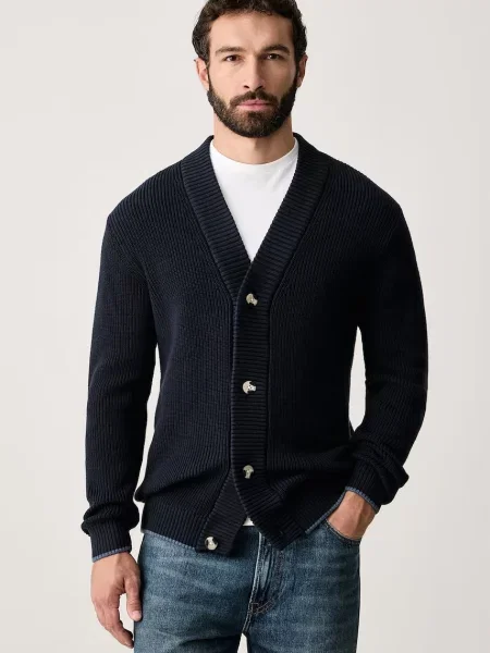 U.S. Polo Assn. kardigan Open Collar Knitted granatowy