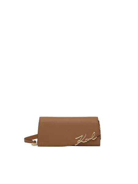 Karl Lagerfeld torebka crossbody skórzana K/SIGNATURE brązowa