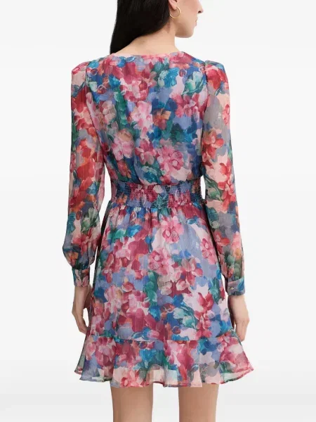 Rochie mini Morgan cu model floral cu imagine albastru