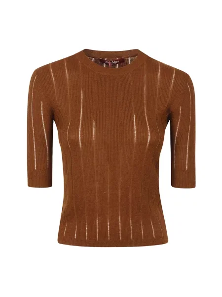 Sweter Max Mara Studio wełniany brązowy