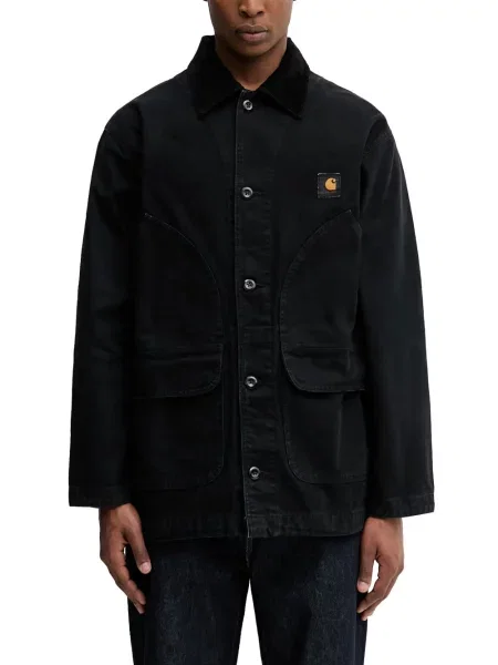 Gulerat geacă Carhartt Wip de catifea cord cu autograf negru
