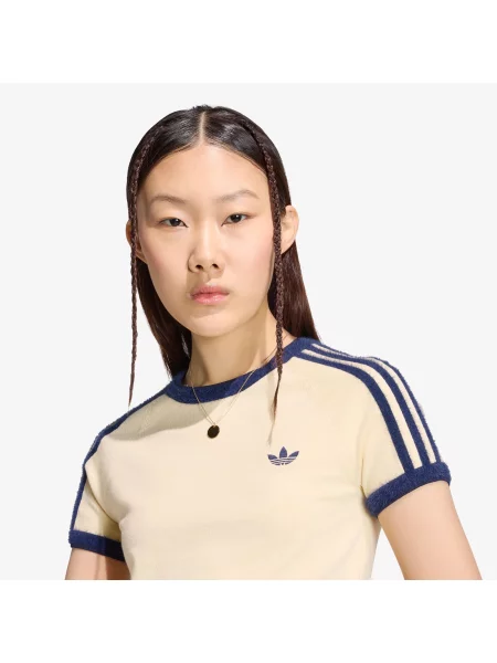 Тениска adidas Knitted T-shirt Warm Vanilla/ Night Indigo S