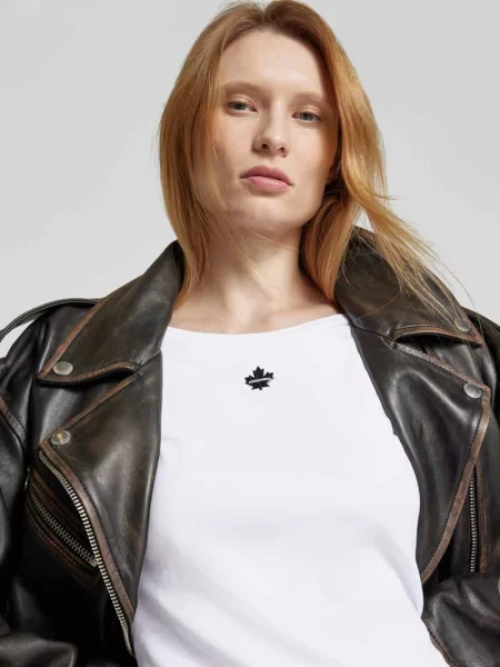 T-shirt z detalem z logo Dsquared2 biała