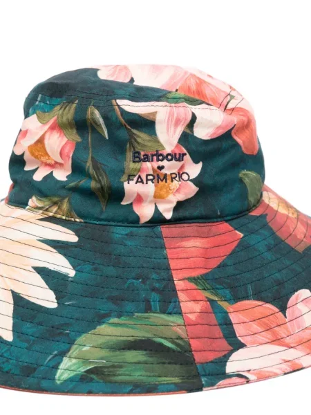 Gėlėta raštuota panama skrybėlė Barbour mėlyna