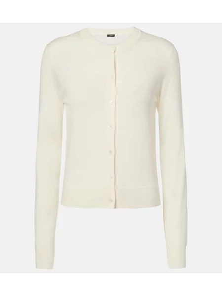 Cardigan Joseph de mătase alb