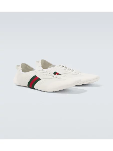 Sneakerși Gucci din piele de căprioară alb