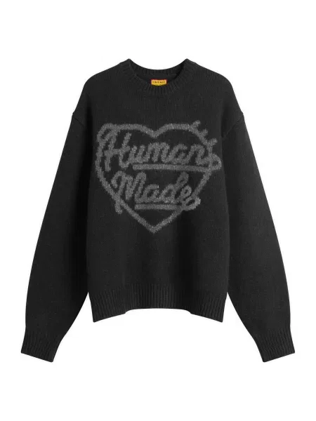Dzianinowy sweter Human Made w serca czarny
