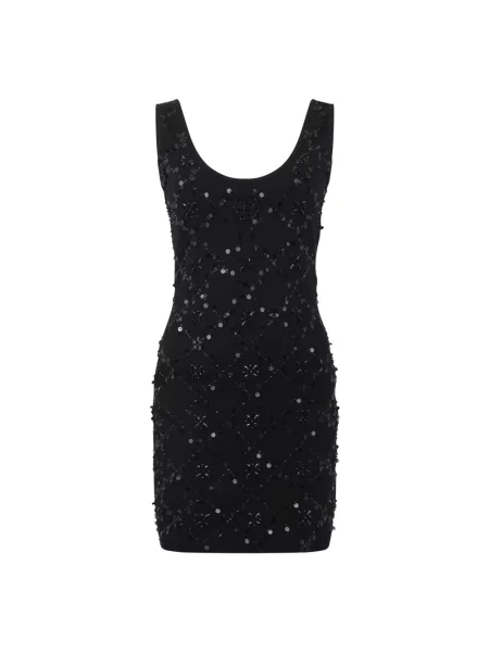 Sukienka mini Philipp Plein w kwiatki czarna