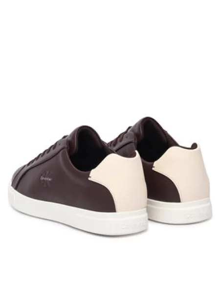 Sneakersy Calvin Klein Low Prof Cupsole Lth Bordová hnedá