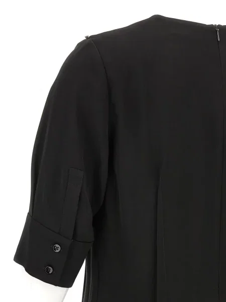 Къс костюм мини рокля Sportmax с кръгло деколте черно