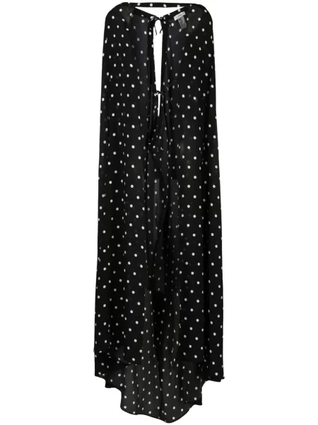 Jedwabna kurtka Amir Slama w grochy z nadrukiem czarna