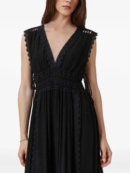 Nėriniuotas kostiumas maksi maxi suknele Allsaints juoda