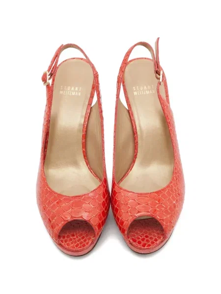 Pantofi cu toc Stuart Weitzman slingback roșu