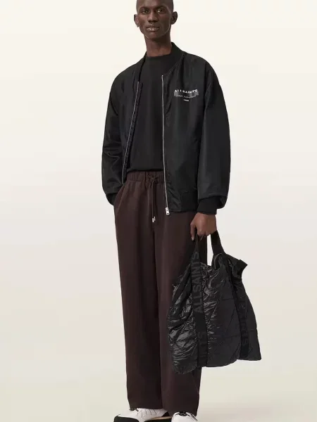 Спортивні штани AllSaints однотонні коричневий