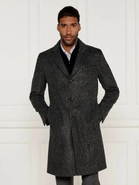 BOSS BLACK Palton H-Hyde cu adaos de lână negru