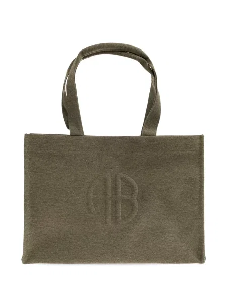 Geantă shopper Anine Bing cu autograf verde