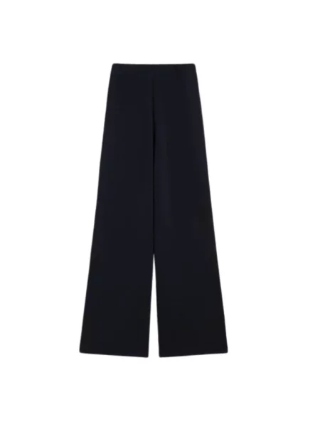 Lniane spodnie Max Mara niebieskie