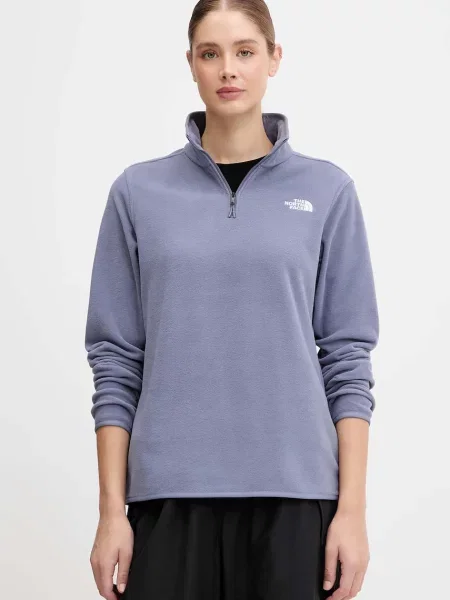 The North Face bluza polarowa gładka fioletowy