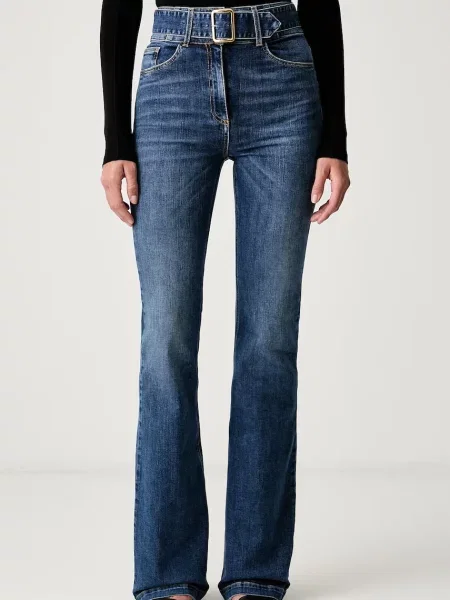 Elisabetta Franchi flare kavbojke modra