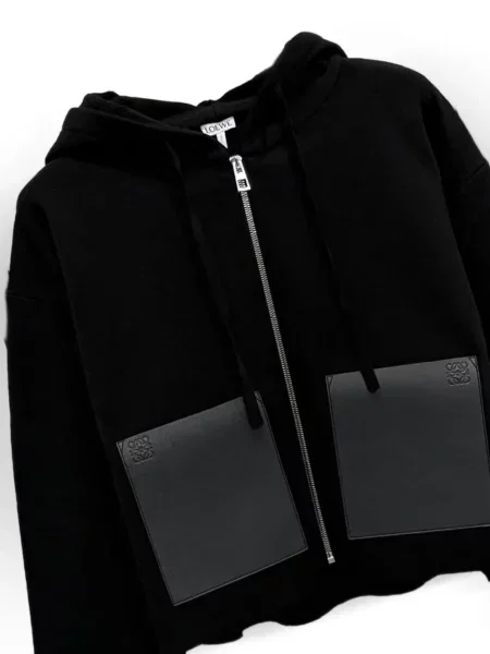 Hanorac cu glugă Loewe de lână negru