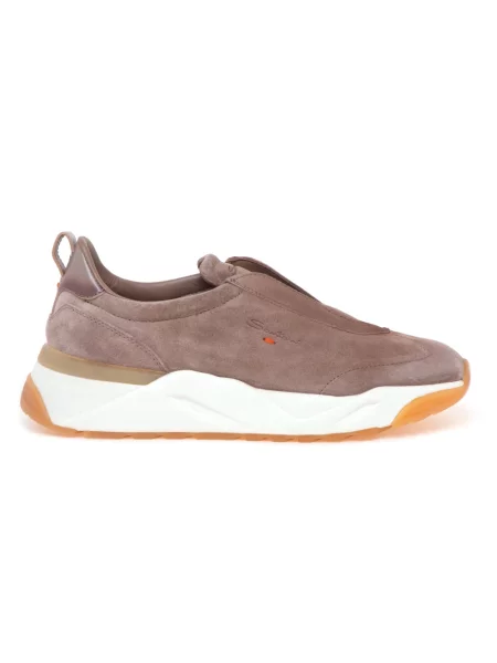 Sneakersy Santoni skórzane wsuwane beżowe