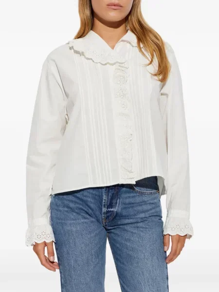 Top Marant Etoile cu volane alb