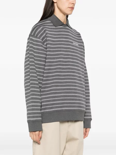 Gulerat tricou polo Miu Miu gri