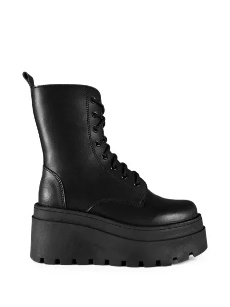 Botine Altercore cu șireturi cu platformă din dantelă negru