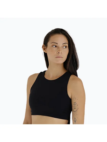 Дамски топ за йога JOYINME Pulse Ribbed black черно