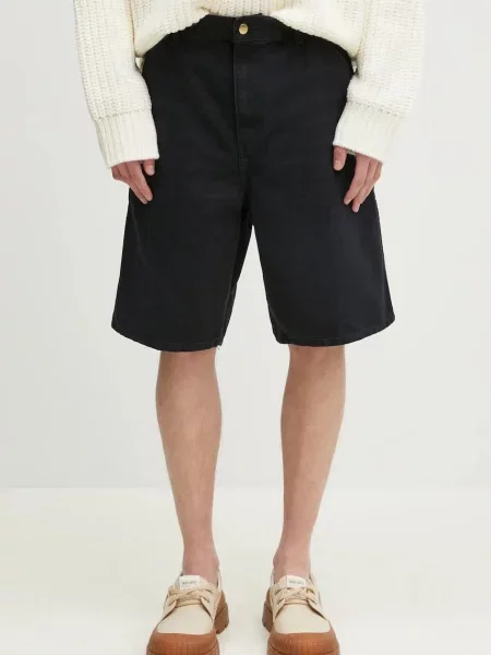 Carhartt WIP pantaloni scurti jeans Single Knee Short barbati negru
