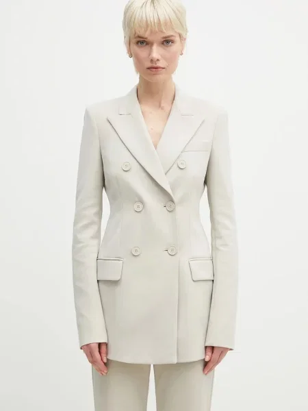 Sportmax sacou Frizzo cu doua randuri de uni bej