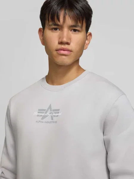 Bluza z logo i okrągłym dekoltem Alpha Industries