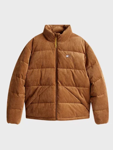 Вельветовая джинсовая куртка Tommy Jeans коричневая