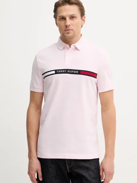 Polo majica Tommy Hilfiger roza