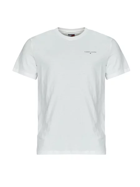 Tommy Jeans T-shirt Linear Chest Écru bijela