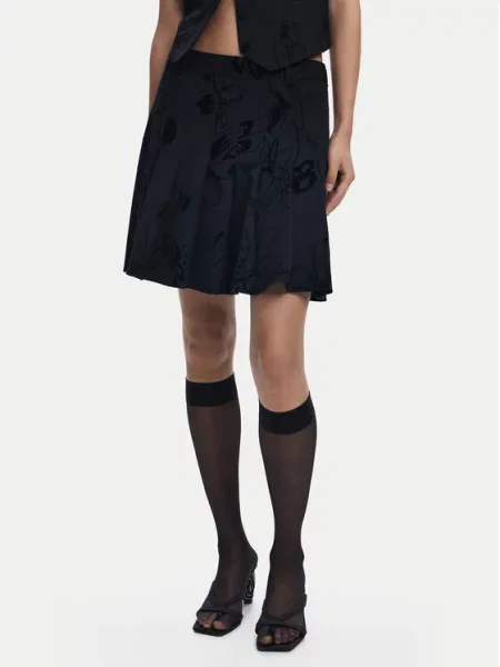 Desigual Φούστα mini Flock μαύρο